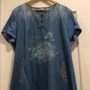 Blue cotton dress in XL